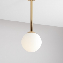 Lampa sufitowa szklana kula Pinne S 14 biało-złota Aldex