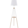 Skandynawska Lampa podłogowa trójnóg z abażurem Vaio White Biała TK Lighting do czytania w salonie.