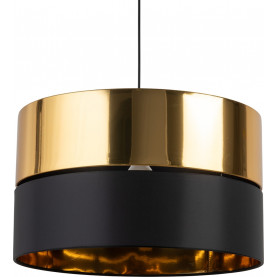 Lampa wisząca glamour z abażurem Hilton 50 złoty/czarny TK Lighting do sypialni, salonu i restauracji. 2