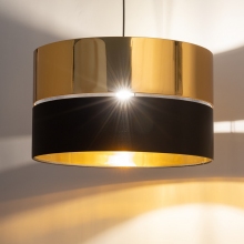 Lampa wisząca glamour z abażurem Hilton 50 złoty/czarny TK Lighting