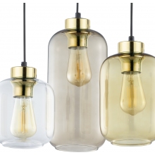Stylowa Lampa wisząca szklana potrójna Marco Brown III Multikolor TK Lighting do kuchni, salonu i sypialni.