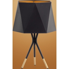 Lampa stołowa/nocna z geometrycznym abażurem Ivo czarno-złota TK Lighting