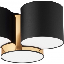 Plafon potrójny glamour z abażurami Mona czarno-złoty TK Lighting