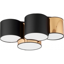 Stylowy Plafon 4 punktowy glamour z abażurami Mona czarno-złoty TK Lighting do salonu i sypialni.
