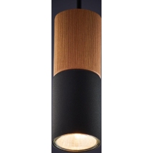 Lampa wisząca tuba z drewnem Elit 5 czarna TK Lighting