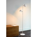 Skandynawska Lampa podłogowa podwójna Skanska Led Biała Lucide do salonu i sypialni.