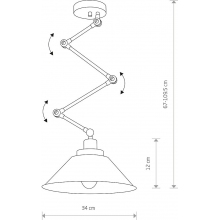 Lampa wisząca regulowana industrialna Pantograph Czarna Nowodvorski
