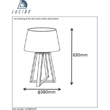 Lampa stołowa z abażurem Coffe 38 Rdzawa Lucide