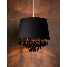 Lampa wisząca glamour z abażurem Dolti 30 Czarna Lucide