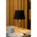 Lampa stołowa trójnóg z abażurem Gitta Chrom/Czarna Lucide
