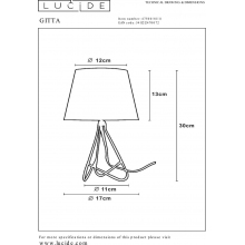 Lampa stołowa trójnóg z abażurem Gitta Chrom/Czarna Lucide