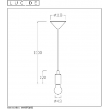 Lampa wisząca "żarówka" na kablu Fix Czarna Lucide