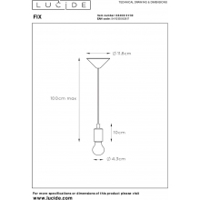 Lampa wisząca "żarówka" na kablu Fix Czarna Lucide